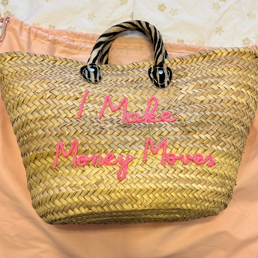 Poolside Money Moves Straw Tote